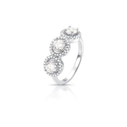 Anel Trio Moissanite