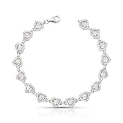 Pulseira Corações Moissanite