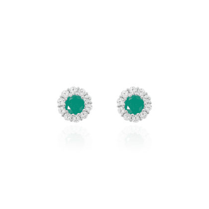 Brinco Flor Verde Esmeralda